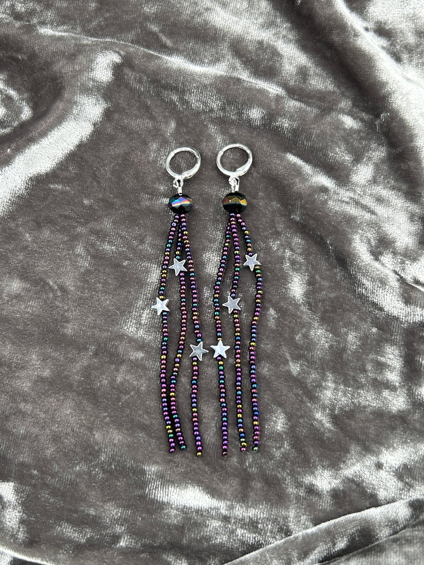 Galaxy beaded dangles