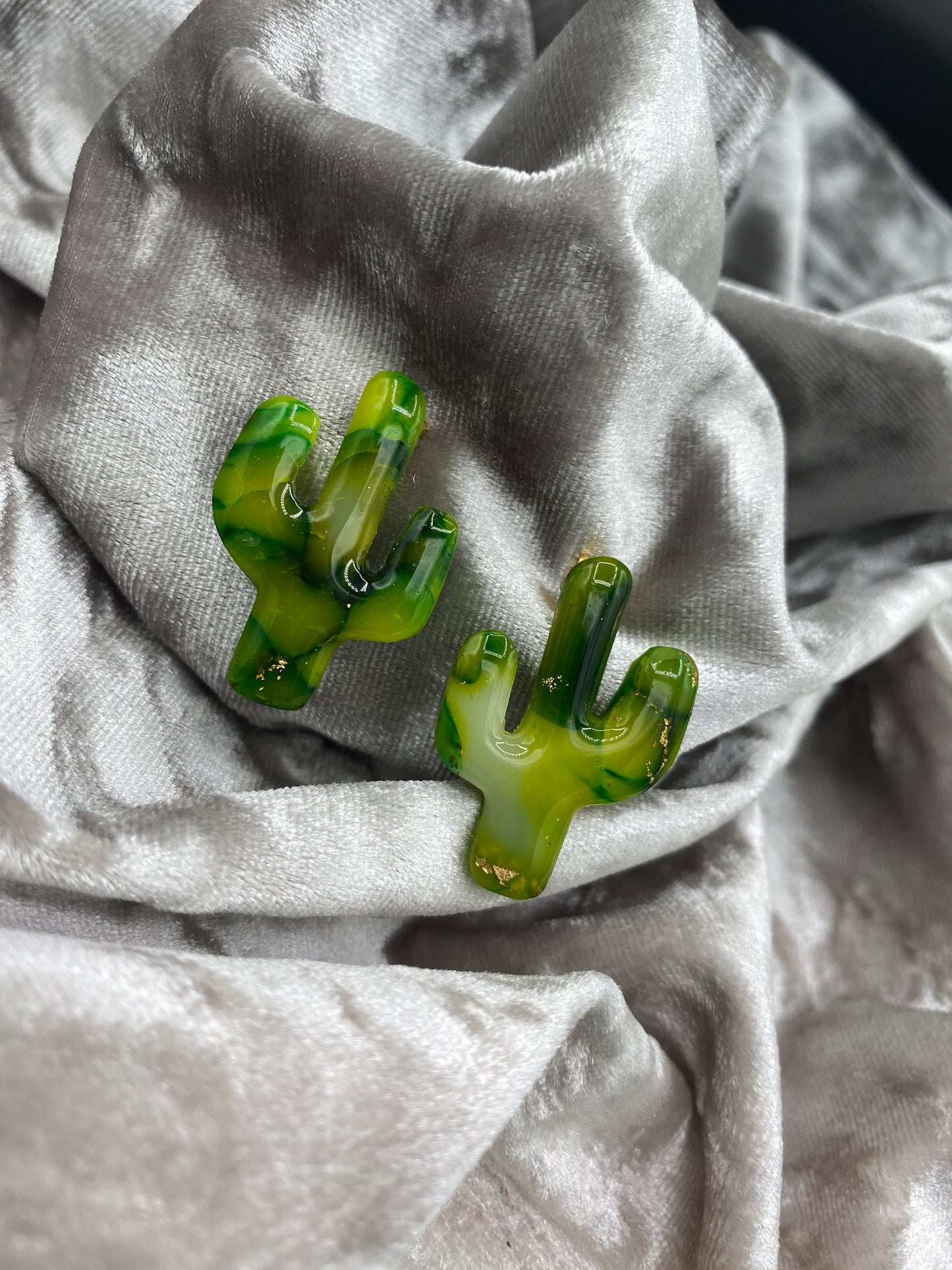 Marble Cactus Studs