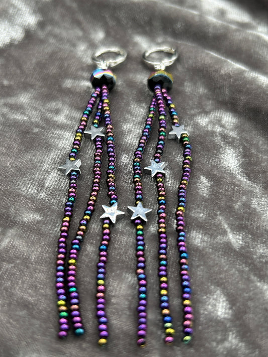 Galaxy beaded dangles