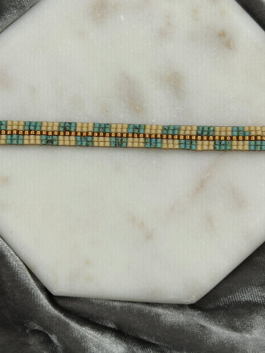 Antique turquoise and cream bracelet