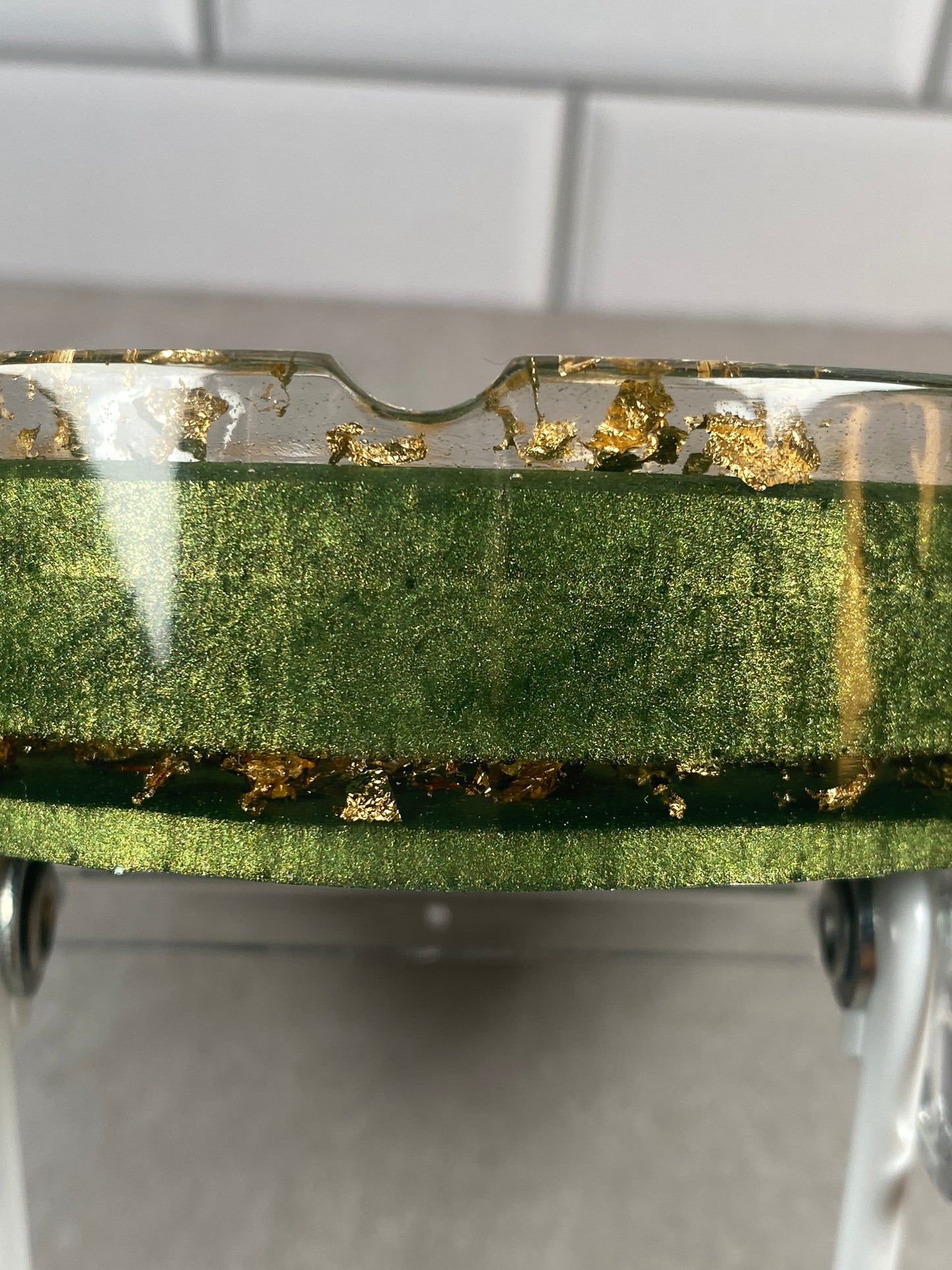 Gold and moss ashtray