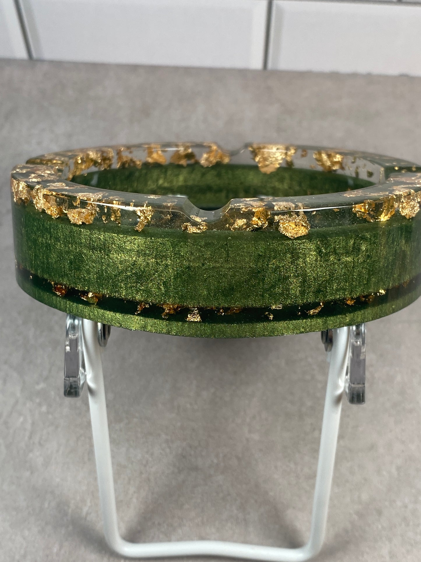 Gold and moss ashtray