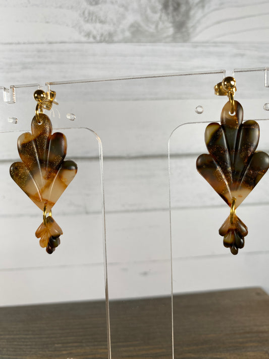 Tortoise shell Cleo dangles